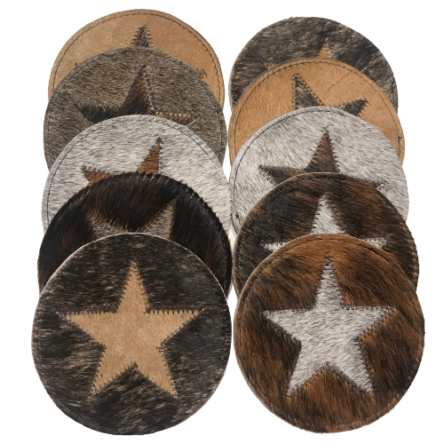 Cowhide Coasters - Star (Set of 4)